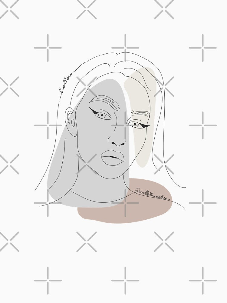 Neutral Woman Face Line Art by wallflowerbee