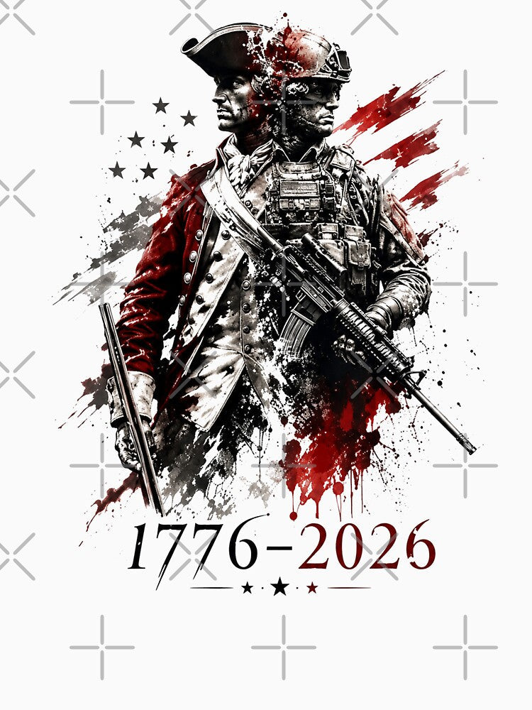 1776-2026 Patriotic Soldier 250th Anniversary 4th July by Starry Night Creative Art Unisex , , , Long Sleeve Tee