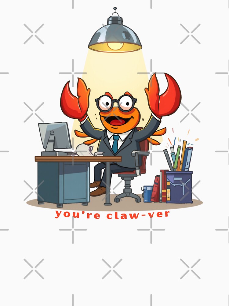 You’re Claw-ver - Cute Pun | TeeHee Puns Funny Design by TeeHee Puns Unisex , , , Long Sleeve Tee