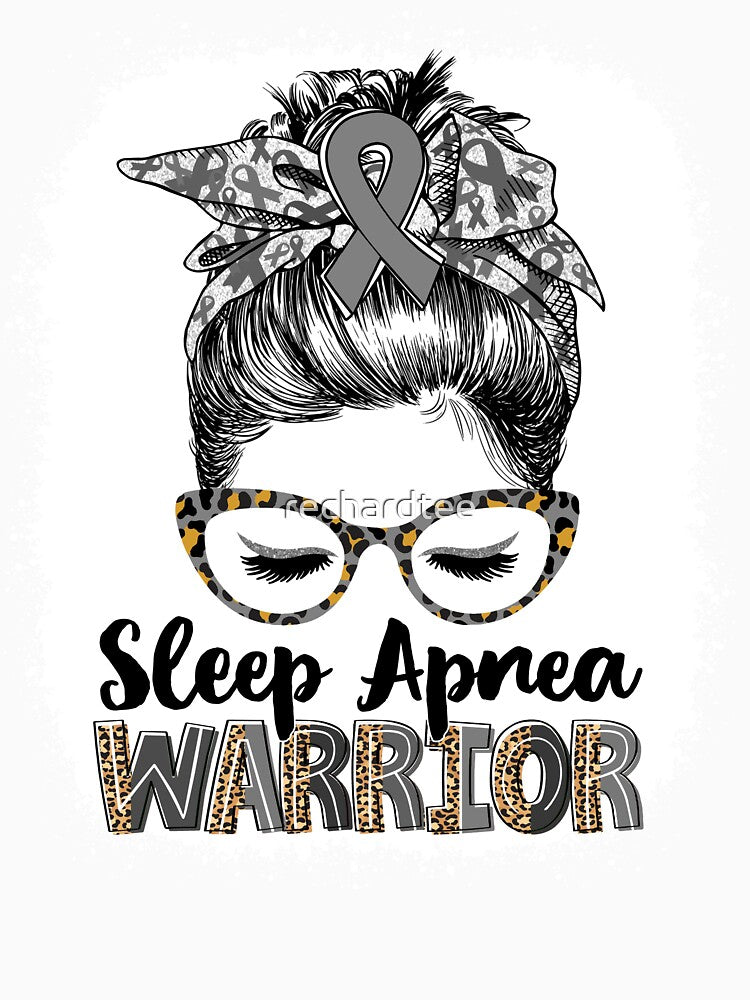 Messy Bun Leopard Sleep Apnea Warrior by rechardtee Unisex , , , Long Sleeve Tee