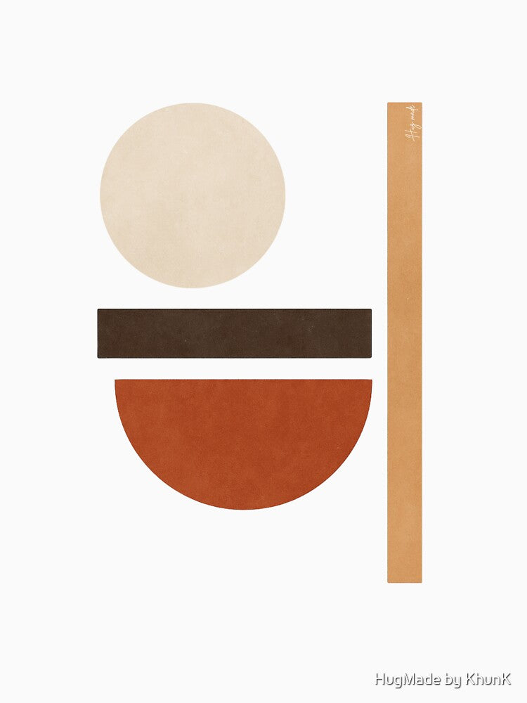 Earth-Tone Minimalist Geometric Balance by HugMade by KhunK