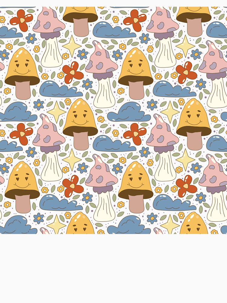 Happy Retro Mushrooms by FadedFlorals