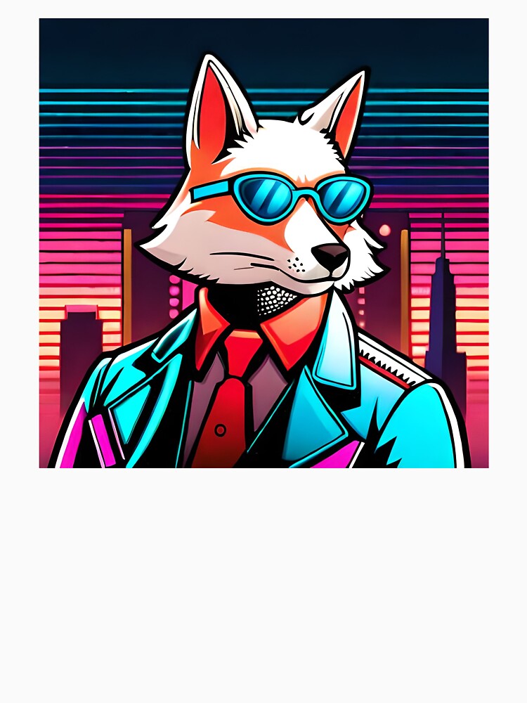 Synthwave Fox by zordhero Unisex , , , Long Sleeve Tee