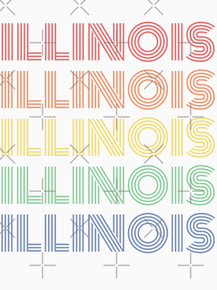 Illinois Retro Vintage Classic Fan Gift by LadySaltwater Unisex , , , Long Sleeve Tee