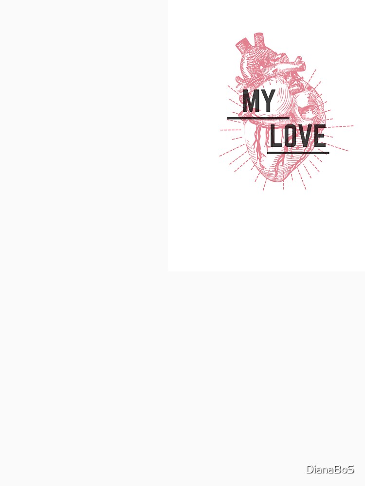 “My love” print, heart by DianaBoS Unisex , , , Long Sleeve Tee