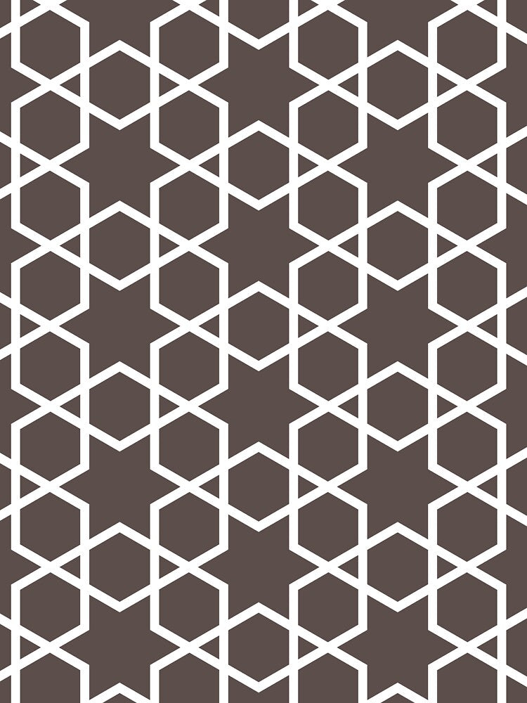 Dark Brown and White Tessellation Line Pattern 14 Pairs DE 2022 Popular Color Nomad DET697 by ColorOfTheYears
