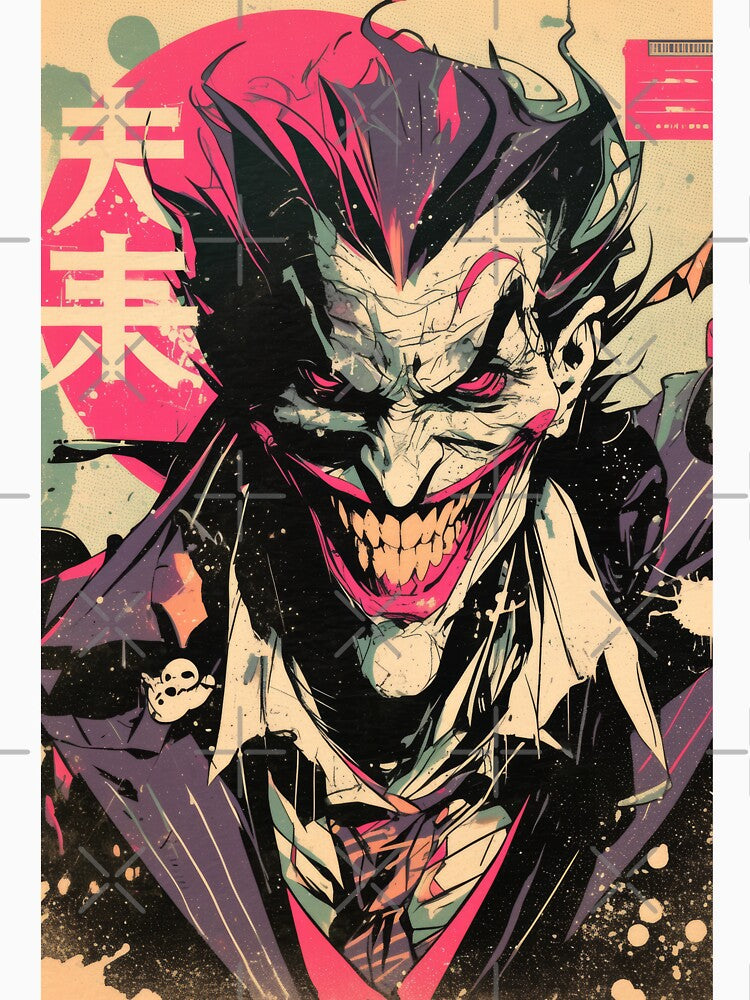 Joker Vintage Poster Evil Laugh by AnimeArsenalPrints Unisex , , , Long Sleeve Tee
