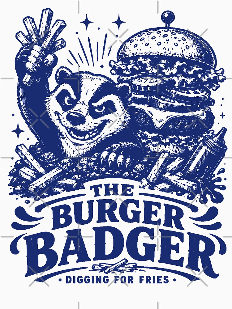 The Burger Badger Digging For Fries by 89shirts Unisex , , , Long Sleeve Tee