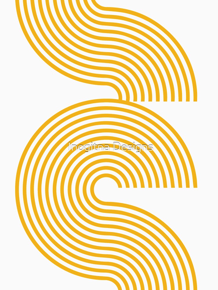 Yellow Retro Mid Century Modern Line Pattern by Inogitna Designs