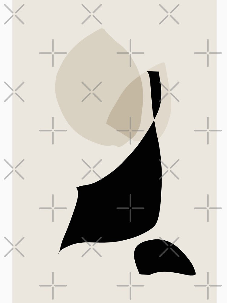 Beige & black abstract shapes. by PandaAvenue