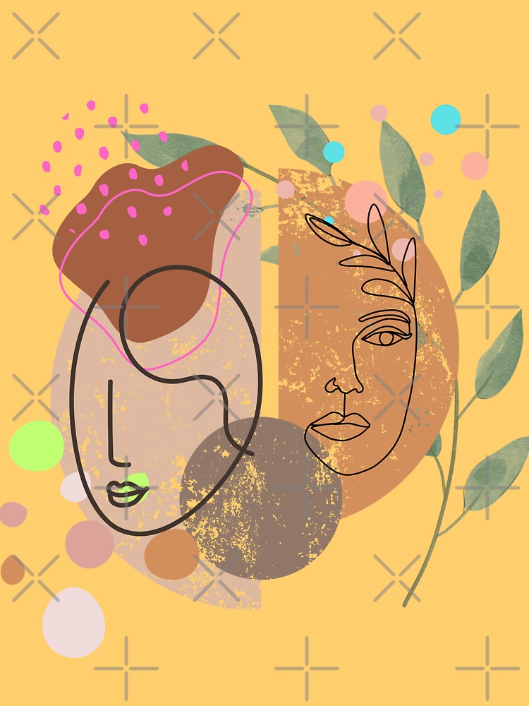 Boho Style Two Woman Face by ARTCLAYSTO