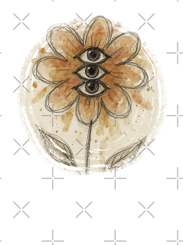 RETRO SURREAL FLOWER WITH EYES by LIS AND MELIVERSO
