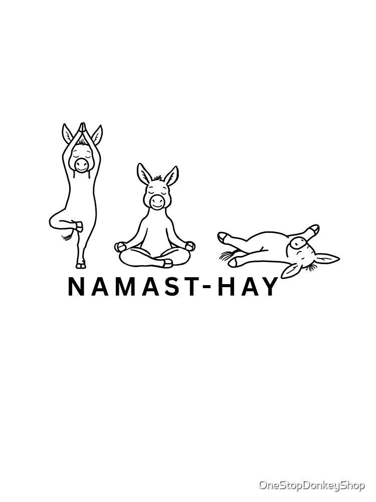 Namast-Hay Funny Donkey Yoga Design – Meditation Yoga Pun Gift by OneStopDpnkeyShop