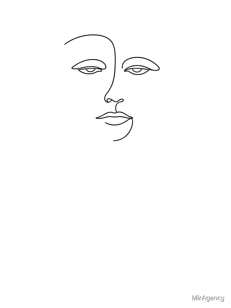 Minimal One Line Face Drawing | Abstract Continuous Line Face Art by MirAgency