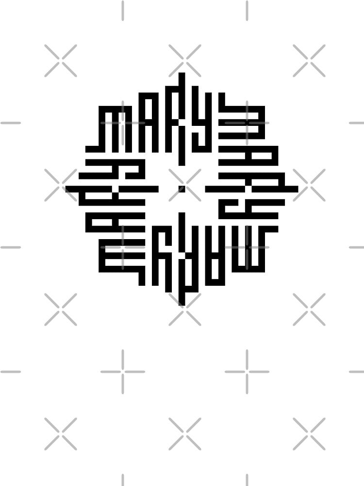 MARY | Black | Modern Geometric Kufi Calligraphy | From Name to Art by FOR YOUR NAME Unisex , , , Long Sleeve Tee