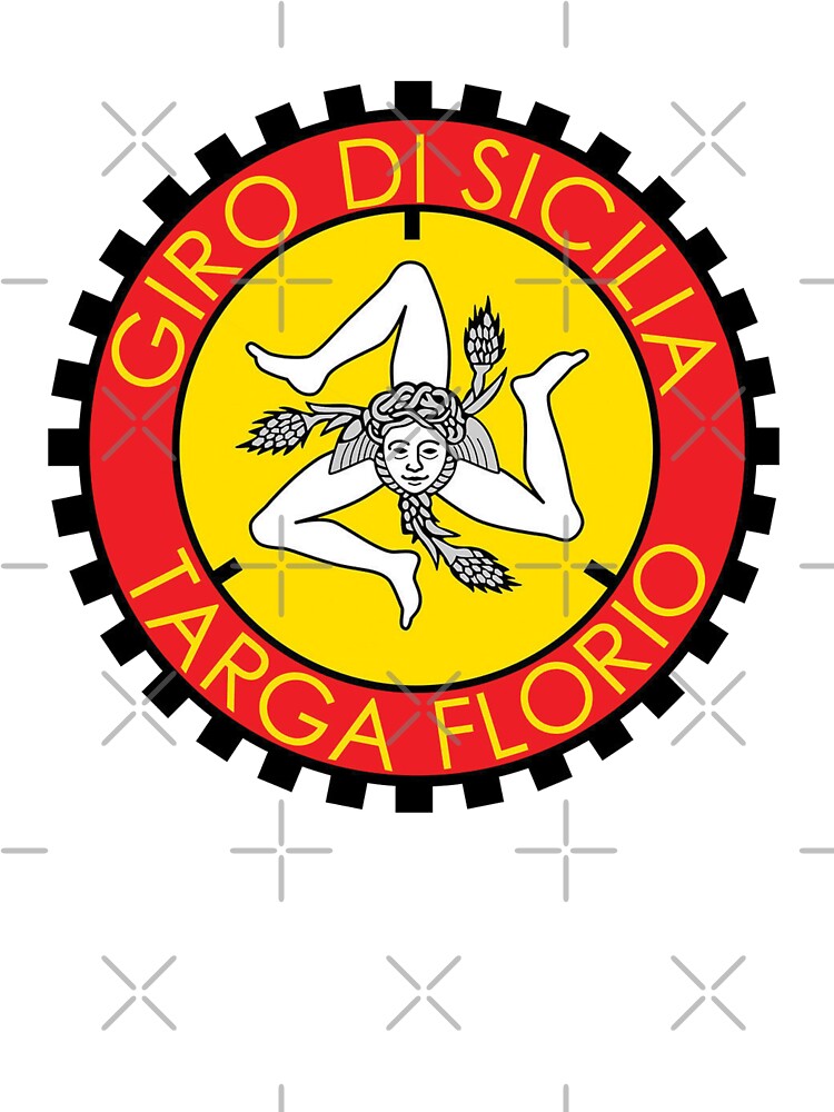 Classic Targa Florio emblem - car windscreen sticker, Sicily T shirt by retropetrol Unisex , , , Long Sleeve Tee