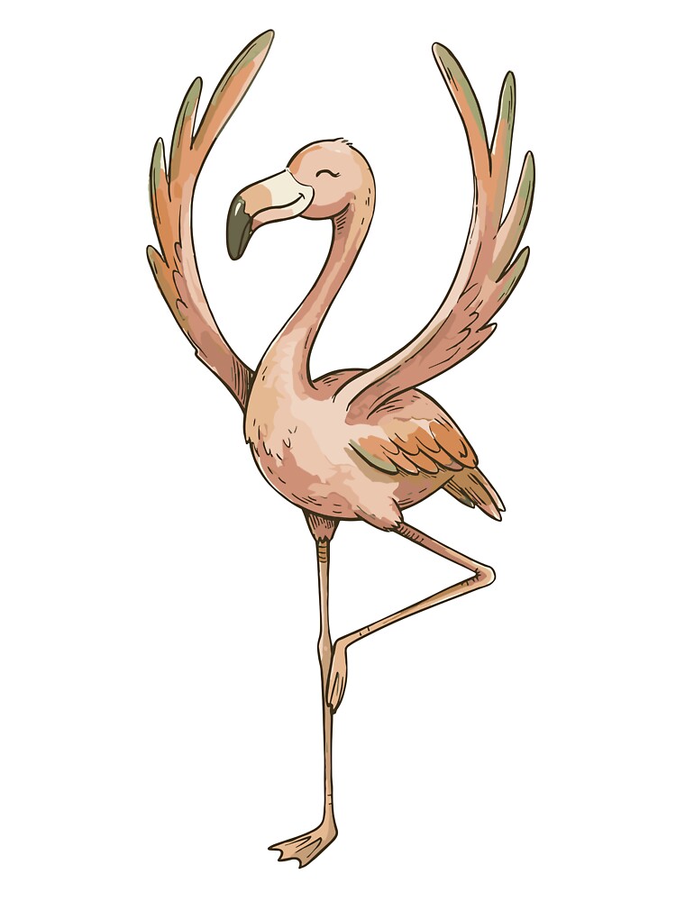 Cute Yoga: Tree Pose Flamingo by bapupa