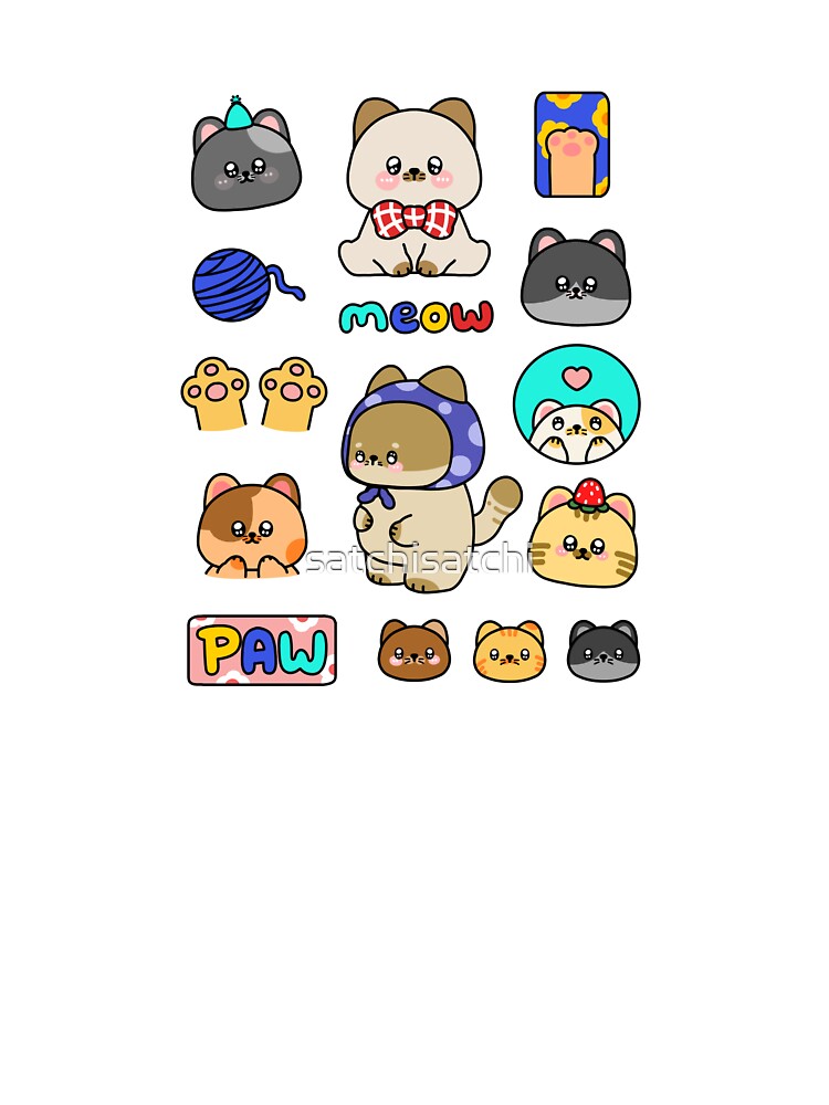 Cute Cats Sticker Sheet by satchisatchi