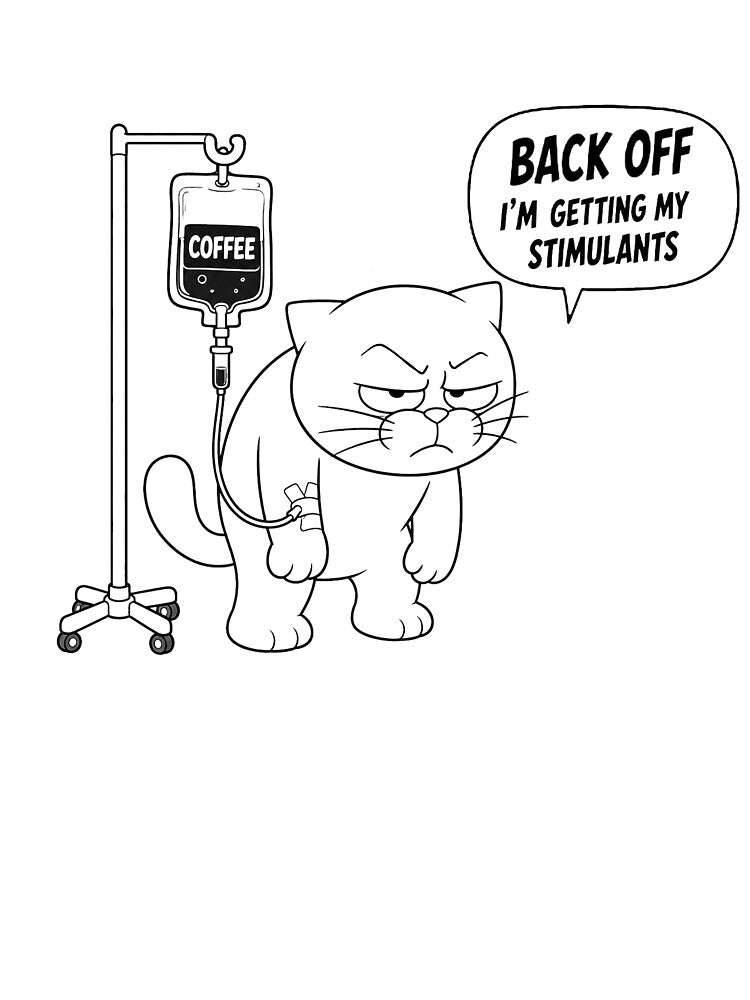 Naughty Kitty - "Back Off I'm getting my stimulants" by Naughty Kitty HQ Unisex , , , Long Sleeve Tee