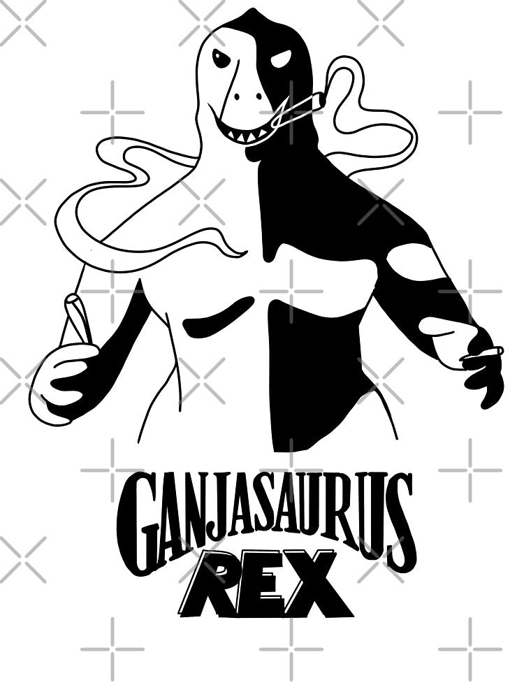 Ganjasaurus Rex The 80s Retro Dinosaur Dude by elflovesyou