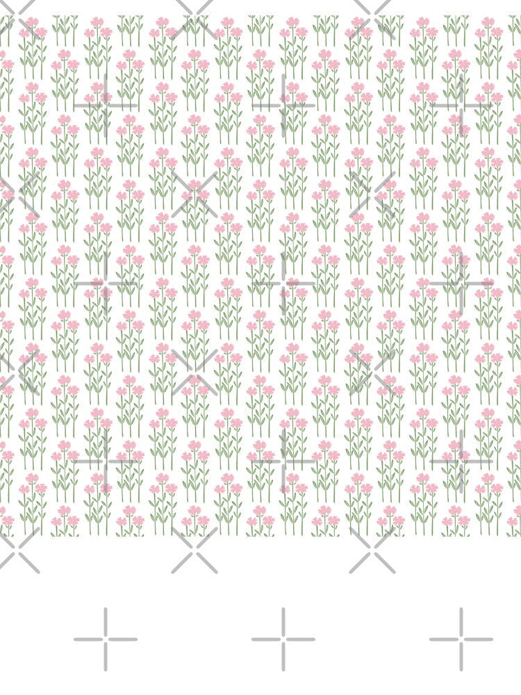 Medium Soft Pink Floral Botanical Seamless Pattern Illustration by DColourMuse Unisex , , , Long Sleeve Tee