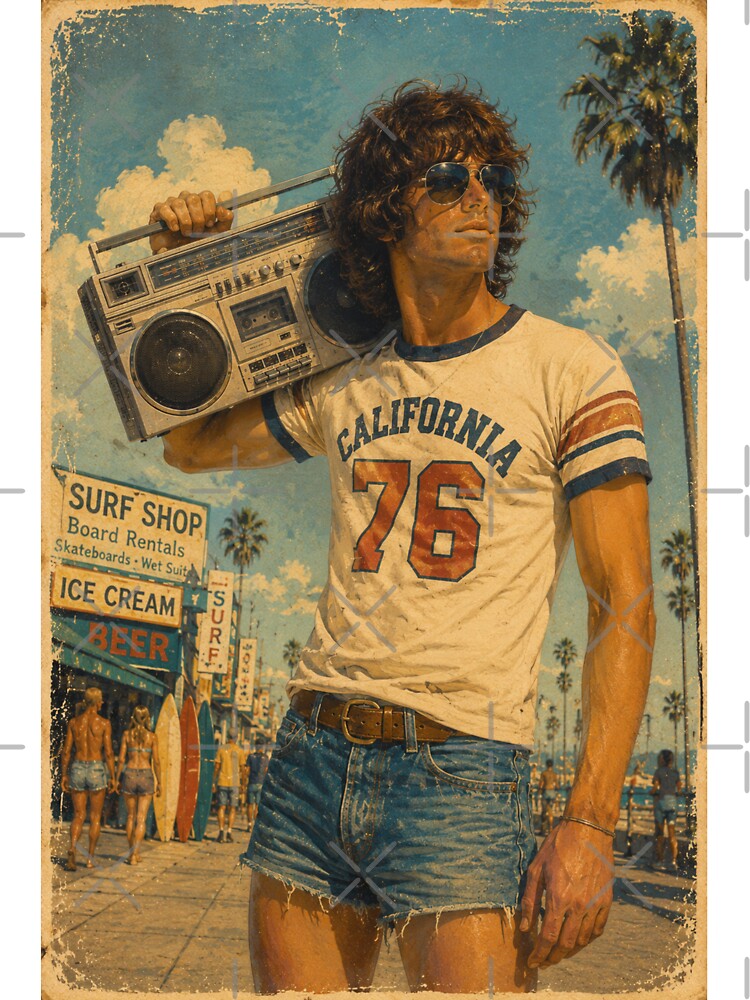 California Boombox Summer '76 by ITSimagination Unisex , , , Long Sleeve Tee