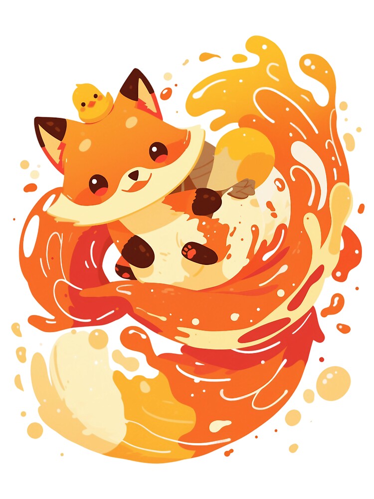 Cotton Candy Fox Sticker by CritterSquad Unisex , , , Long Sleeve Tee
