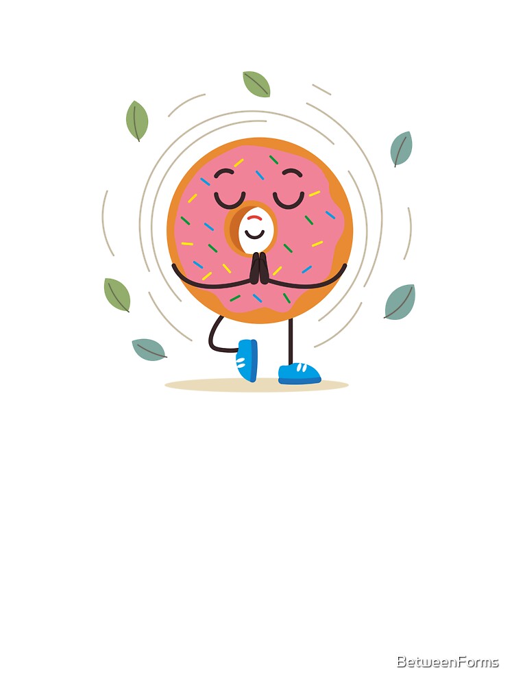 Pink Frosted Yoga Donut by BetweenForms Unisex , , , Long Sleeve Tee