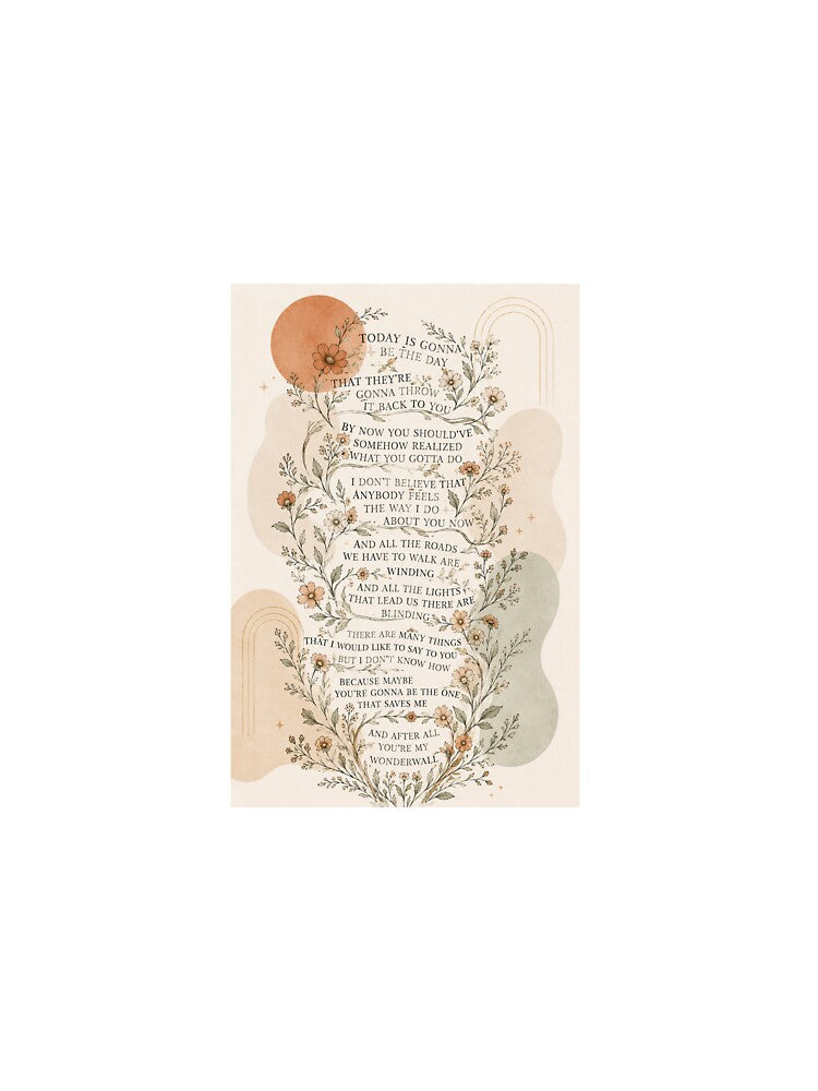 Minimalist Oasis Wonderwall Floral Print by AlexGreaney