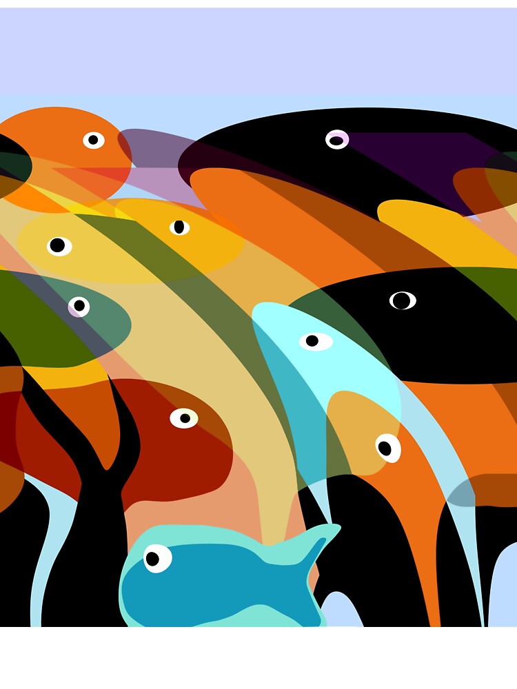 Abstract fishes by Elaine M Hayward