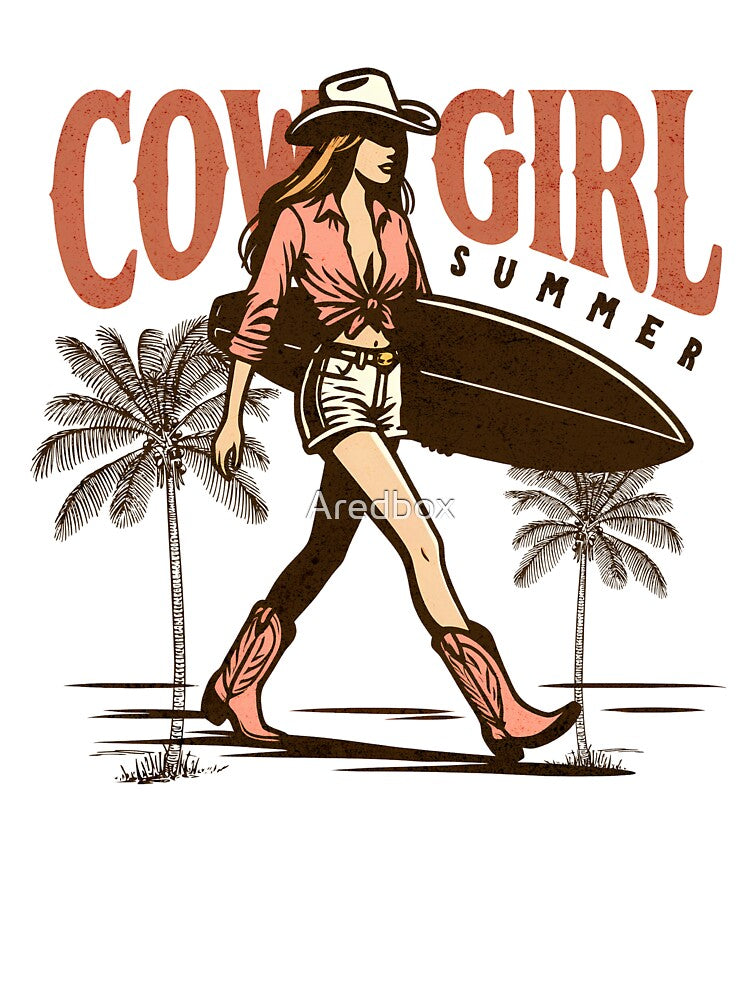 Cowgirl Summer – Retro Western Surfing Design by Aredbox
