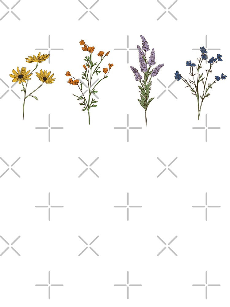 Handdrawn Wildflowers by GlowinUp Shop