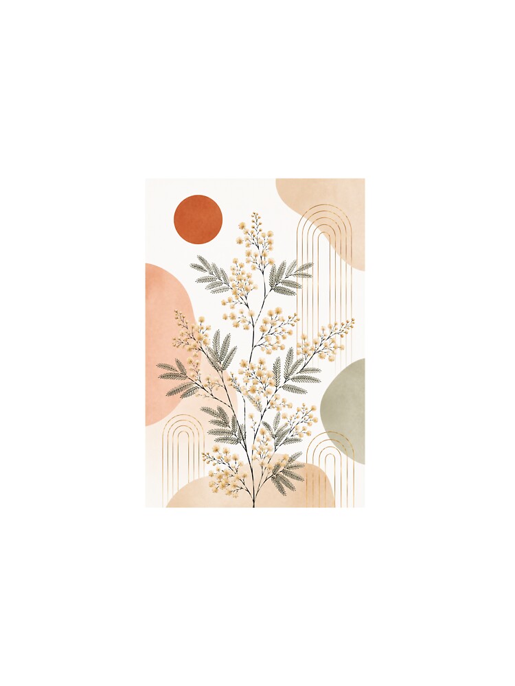 Minimalist Boho Mimosa Arch Print by AlexGreaney