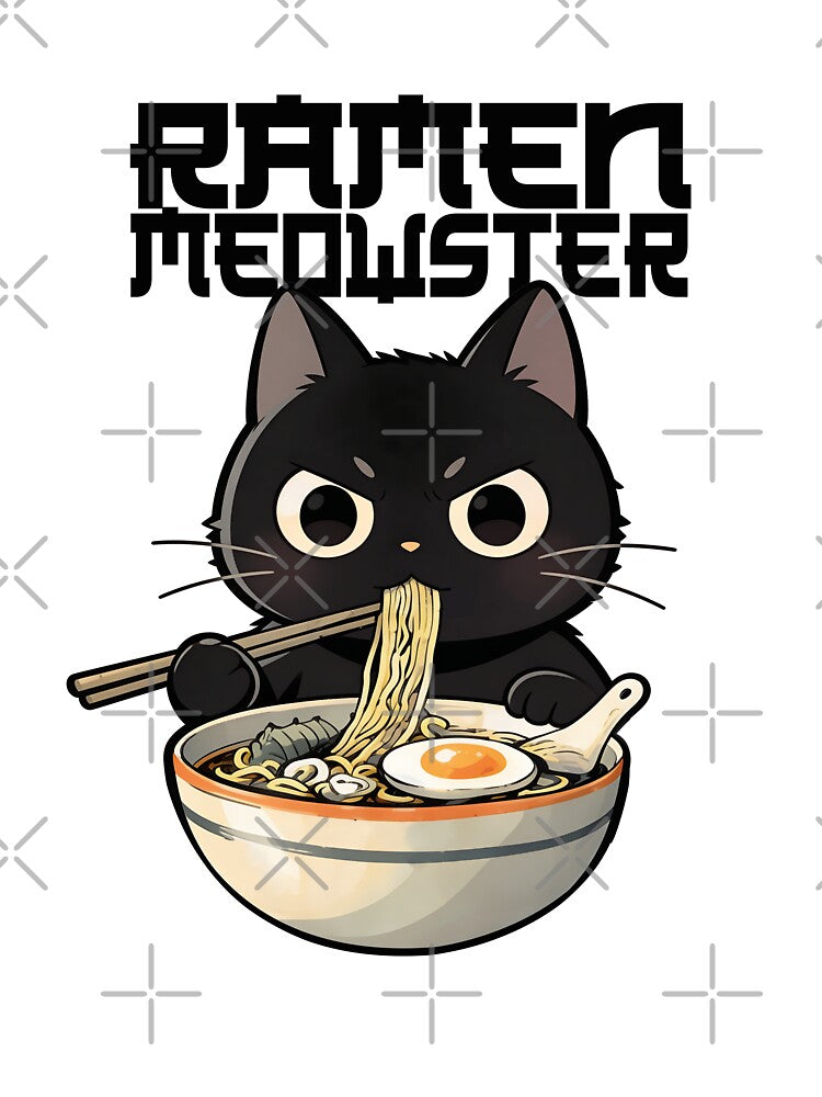 Ramen Cat Noodle Lover Cute Illustration by ArtsB