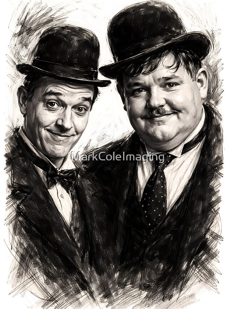 Laurel and Hardy by MarkColeImaging Unisex , , , Long Sleeve Tee