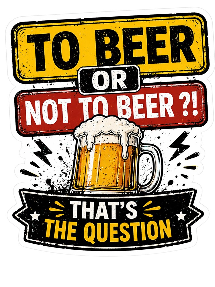 To Beer Or Not To Beer? Funny Beer Sticker by LazyMoodStudio