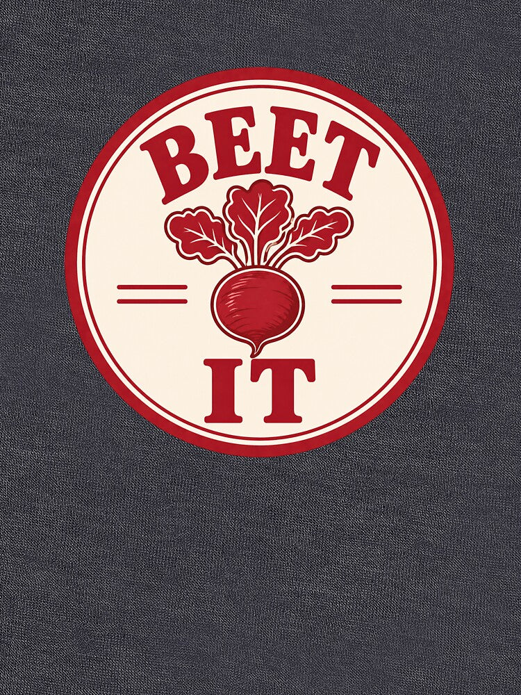 Beet It Funny Food Pun Badge by EastEndTownie