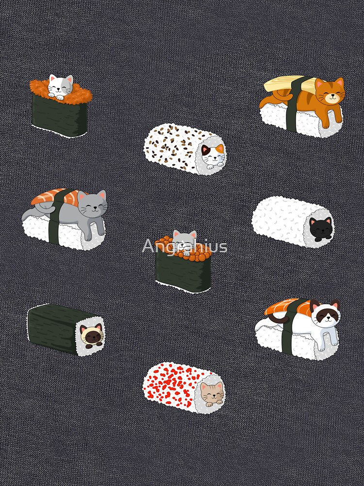Cat sushi by Angrahius Unisex , , , Long Sleeve Tee