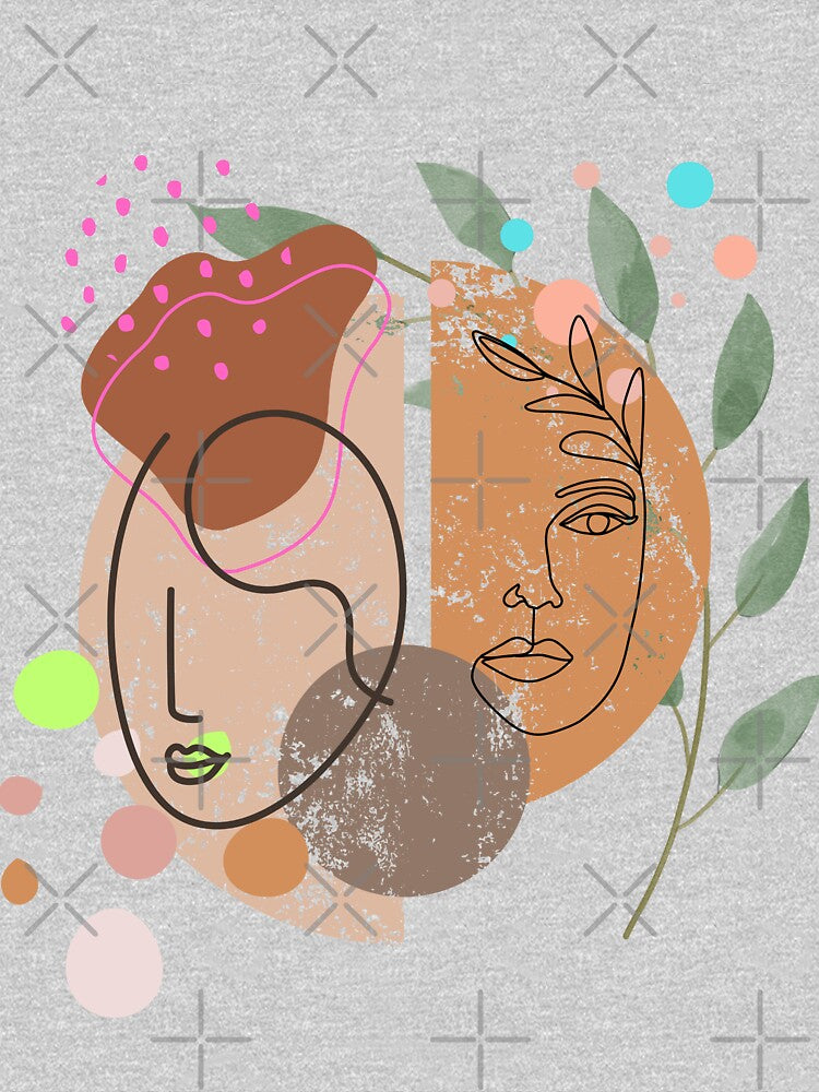 Boho Style Two Woman Face by ARTCLAYSTO