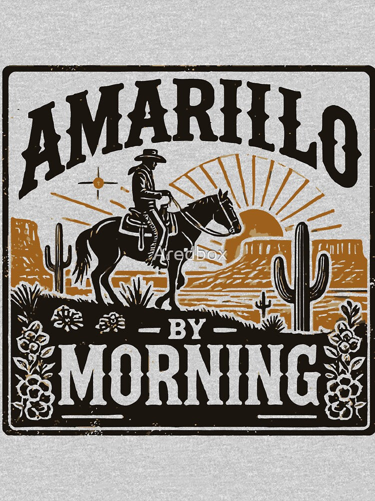 Amarillo by Morning – Vintage Cowboy Western Design by Aredbox Unisex , , , Long Sleeve Tee
