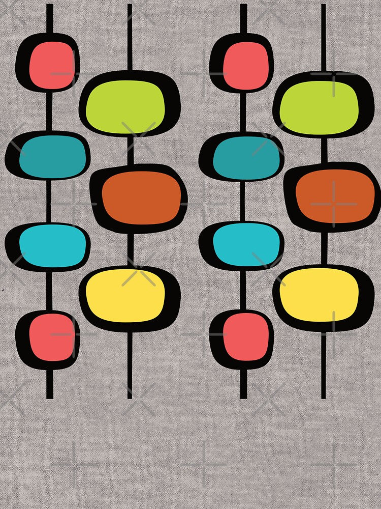 Mid Century Modern Ovals Geometric Shapes Pattern by Itaya Art