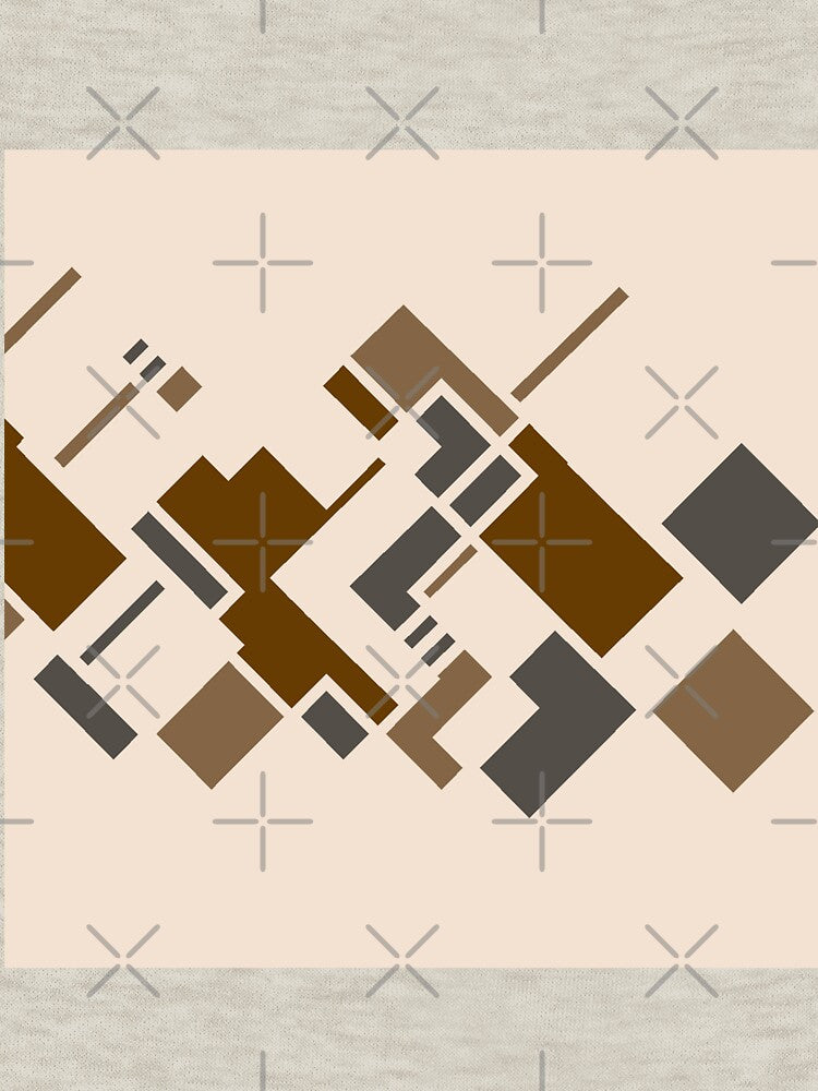 Desert Geometry — Abstract Geometric Art in Brown, Tan & Charcoal | Original Print by MoonHoneybyImani