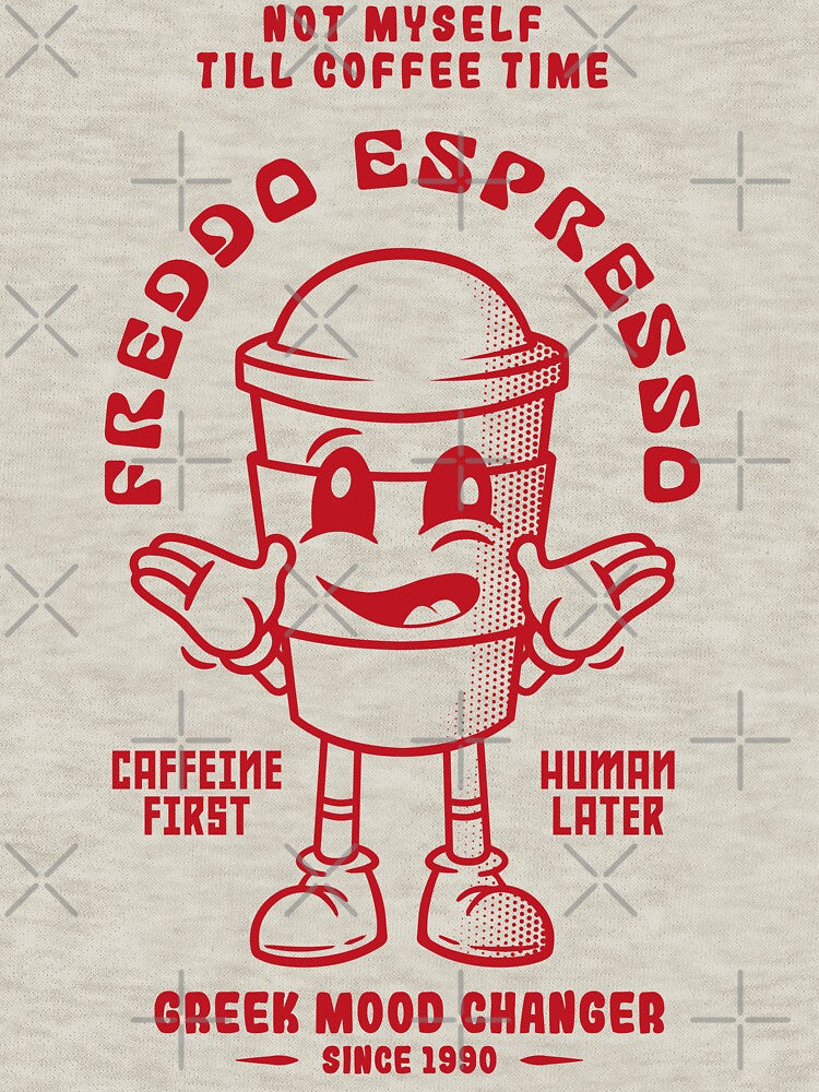 Greek Ice Coffee Retro Mascot Tshirt by GreekTs Unisex , , , Long Sleeve Tee