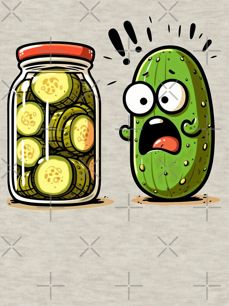 Funny Pickle Surprise Cucumber And A Jar Of Sliced Pickles by PrintasticArtz Unisex , , , Long Sleeve Tee