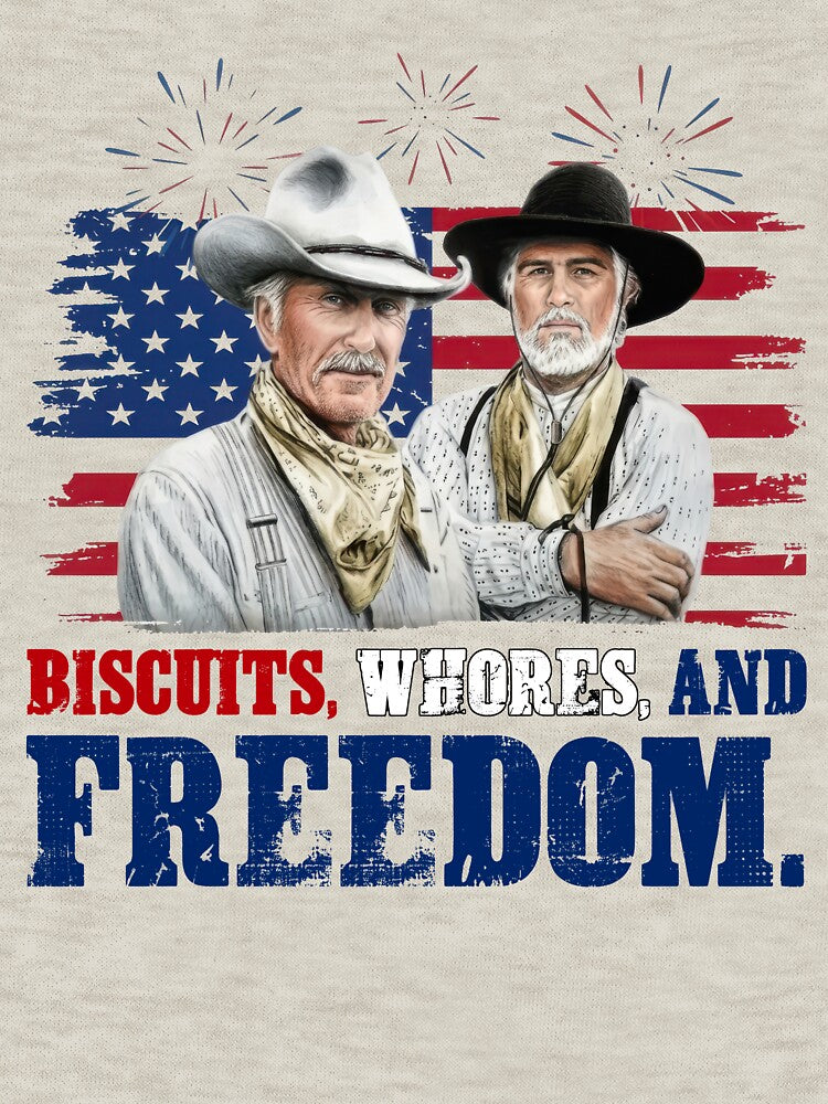 Lonesome Dove Biscuits, Whores, And Freedom by BareCrack Unisex , , , Long Sleeve Tee