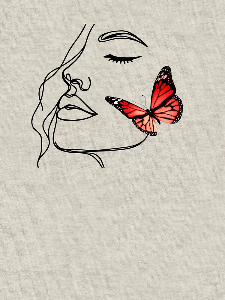 Butterfly Woman Minimalist Line Art by MadeByMira