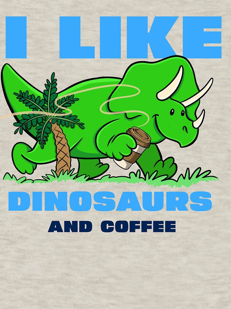 I like dinosaurs and coffee by ImaginarStore Unisex , , , Long Sleeve Tee