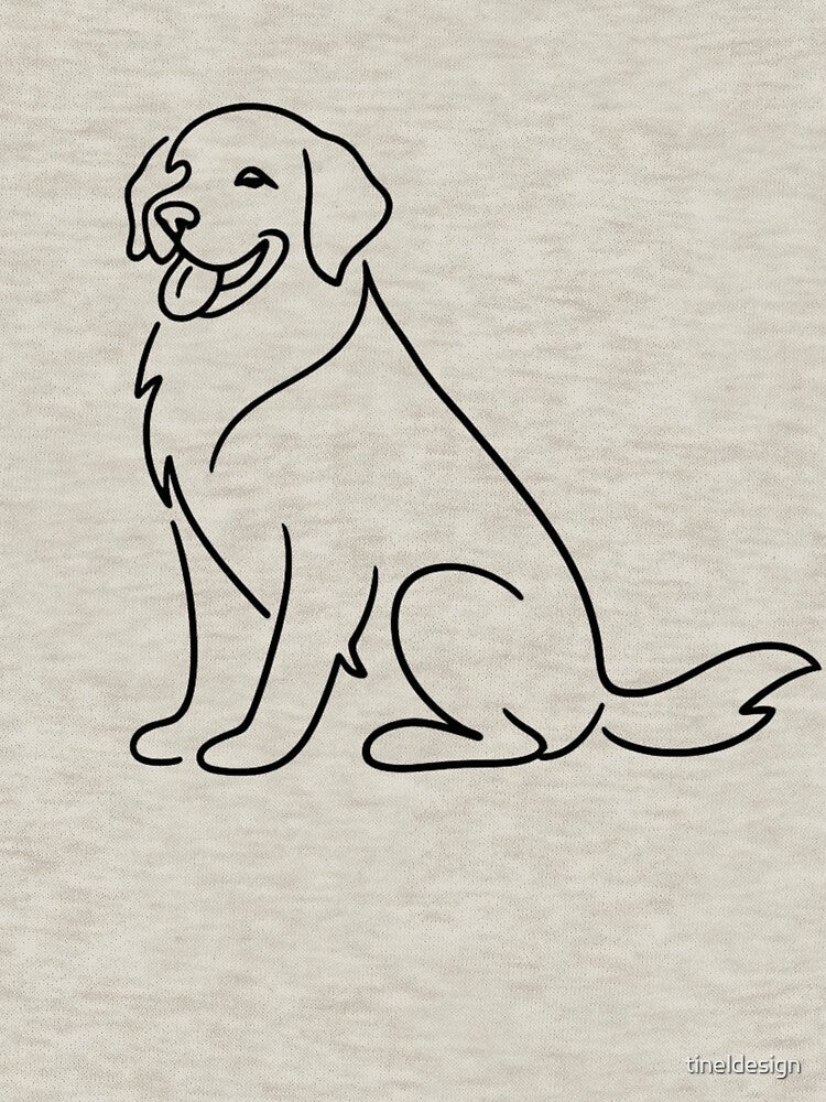 Golden Retriever Minimalist One Line Art Dog Silhouette by tineldesign