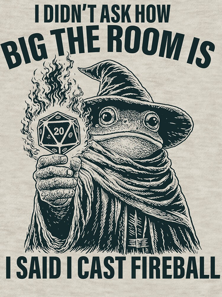 Vintage Dungeons and dragons Cast Fireball, Funny Wizard Frog Meme by RandyHaskins Unisex , , , Long Sleeve Tee