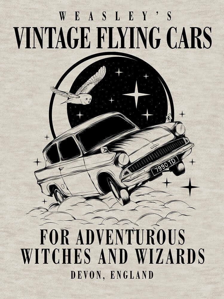 Vintage Flying Cars by Slythh Unisex , , , Long Sleeve Tee